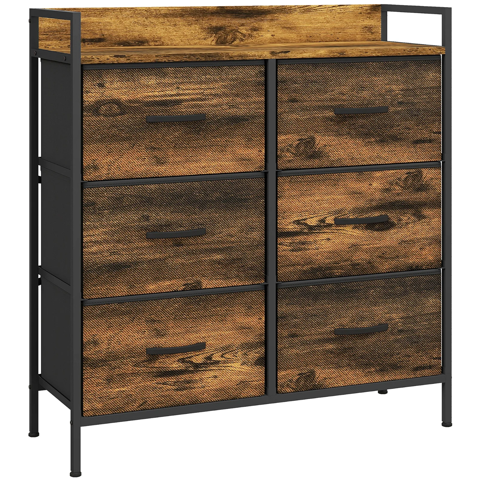 HOMCOM Comodă, corp de depozitare pentru dormitor 6 sertare țesătură nețesută cadru din oțel, 79 x 29 x 85 cm, efect lemn mahon | Aosom Romania HOMCOM Comodă, corp de depozitare pentru dormitor 6 sertare țesătură nețesută cadru din oțel, 79 x 29 x 85 cm, efect lemn mahon | Aosom Romania