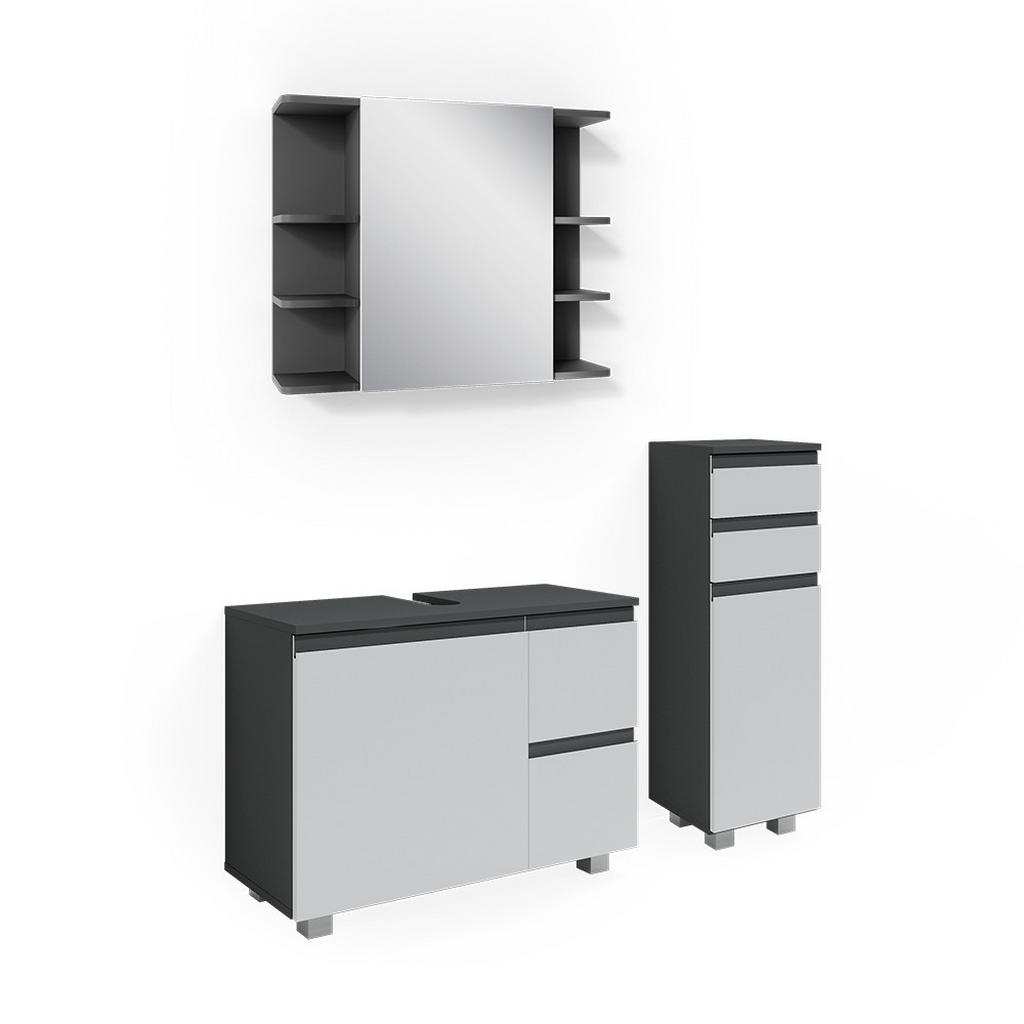 SET MOBILIER BAIE J-Shape, antracit, 3 piese SET MOBILIER BAIE J-Shape, antracit, 3 piese