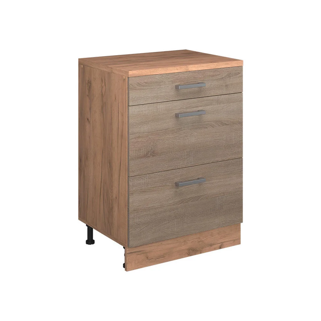 COMODĂ DE EXTENSIE Rion, Sonoma/Stejar auriu, 60 x 46 cm fără înclinare cu 3 sertare COMODĂ DE EXTENSIE Rion, Sonoma/Stejar auriu, 60 x 46 cm fără înclinare cu 3 sertare
