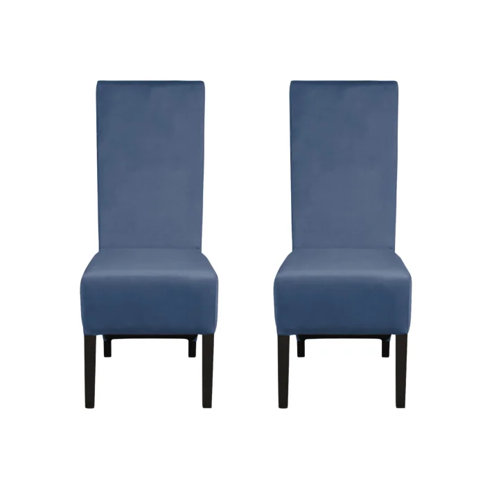 Set 2 scaune living VANESSA, picioare lemn wenge, stofa albastru deschis, 47x60x110 cm Set 2 scaune living VANESSA, picioare lemn wenge, stofa albastru deschis, 47x60x110 cm
