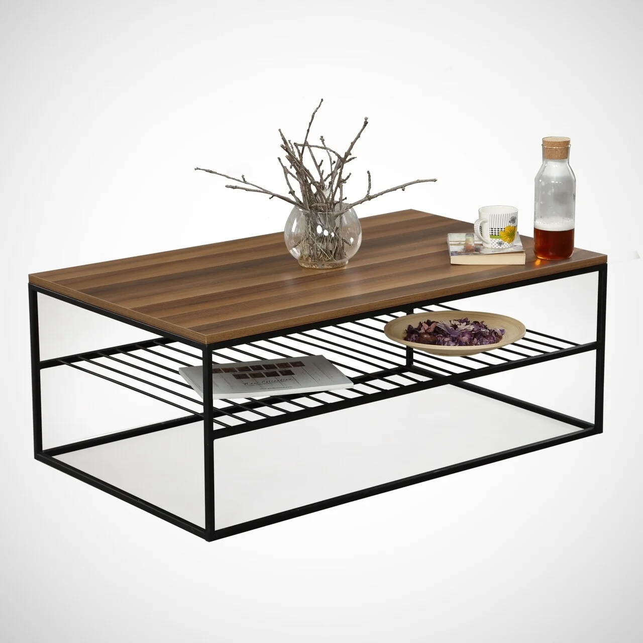 Masuta de cafea Etna Walnut, Comforty, 95x55x43 cm, aluna Masuta de cafea Etna Walnut, Comforty, 95x55x43 cm, aluna