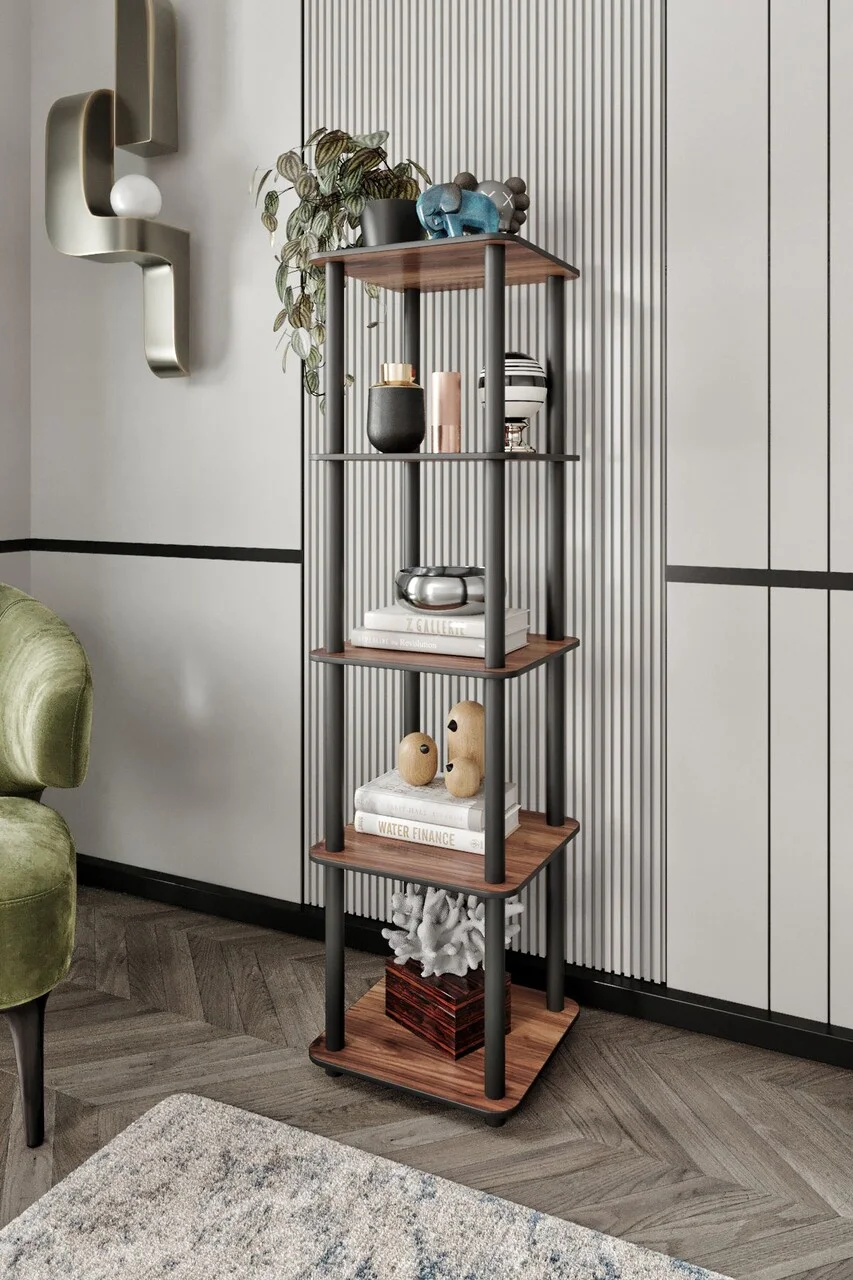 Corp biblioteca, Hanah Home, Bookcase 5 Tiers Square, 34x140x34 cm, MDF , Maro Corp biblioteca, Hanah Home, Bookcase 5 Tiers Square, 34x140x34 cm, MDF , Maro