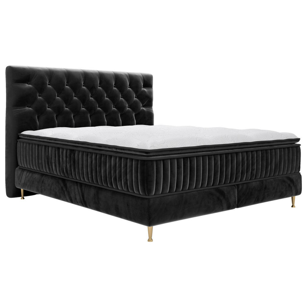 Pat Boxspring, 180/200 cm, negru Pat Boxspring, 180/200 cm, negru