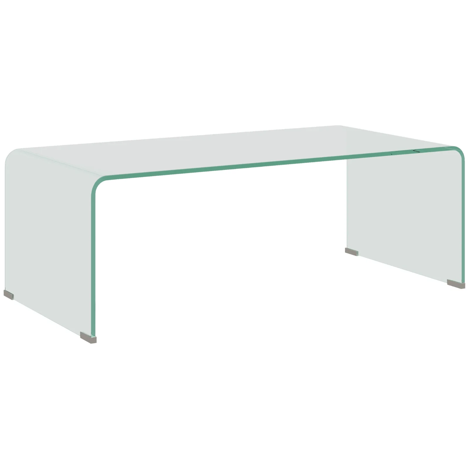 HOMCOM Măsuța de Cafea Monobloc Modernă pentru Living cu Picioare Antiderapante, Măsuță de Cafea din Sticlă Securizată, 100x50x35 cm, Transparentă HOMCOM Măsuța de Cafea Monobloc Modernă pentru Living cu Picioare Antiderapante, Măsuță de Cafea din Sticlă Securizată, 100x50x35 cm, Transparentă