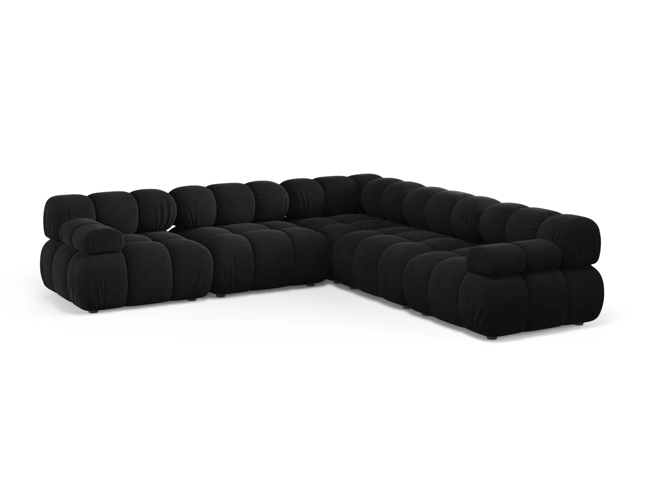 Coltar simetric 5 locuri, Bellis-51, Micadoni Home, 282x282x70 cm, catifea, negru Coltar simetric 5 locuri, Bellis-51, Micadoni Home, 282x282x70 cm, catifea, negru