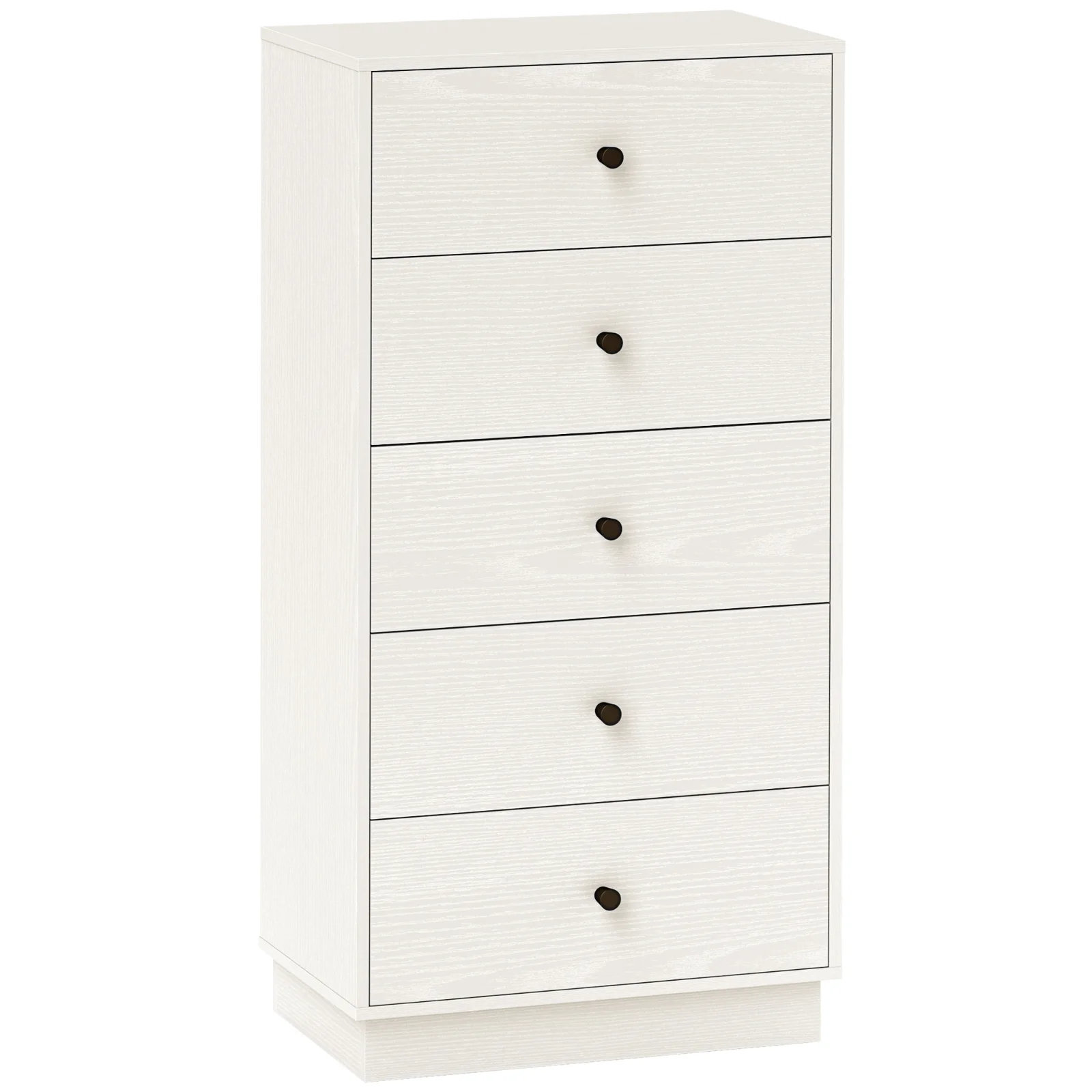 HOMCOM Comoda 5 sertare, mobilier de depozitare inalt si ingust, stil modern pentru camera de zi, living - 47x29x95cm, alb | Aosom Romania HOMCOM Comoda 5 sertare, mobilier de depozitare inalt si ingust, stil modern pentru camera de zi, living - 47x29x95cm, alb | Aosom Romania