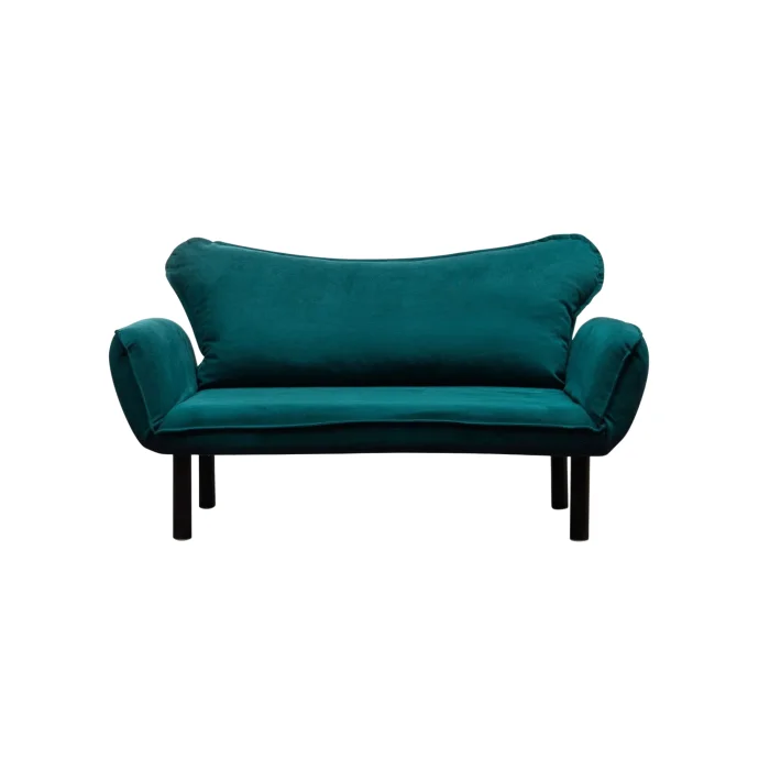 Canapea extensibila CHATTO, 2 locuri, albastru petrol, 150x70x75 cm