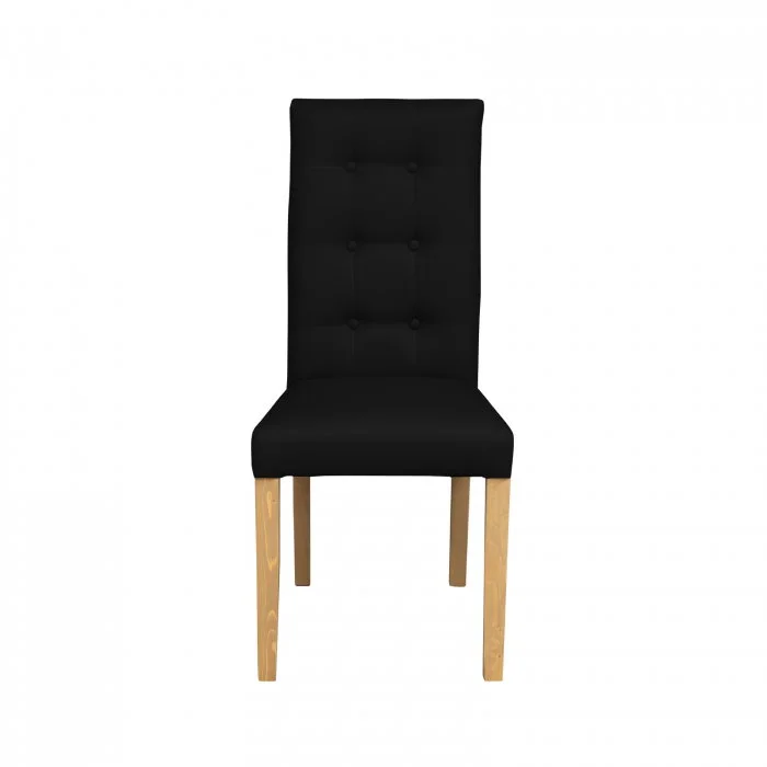 Scaun living TEO LUX, picioare lemn natur, piele ecologica negru, 46x60x98 cm Scaun living TEO LUX, picioare lemn natur, piele ecologica negru, 46x60x98 cm