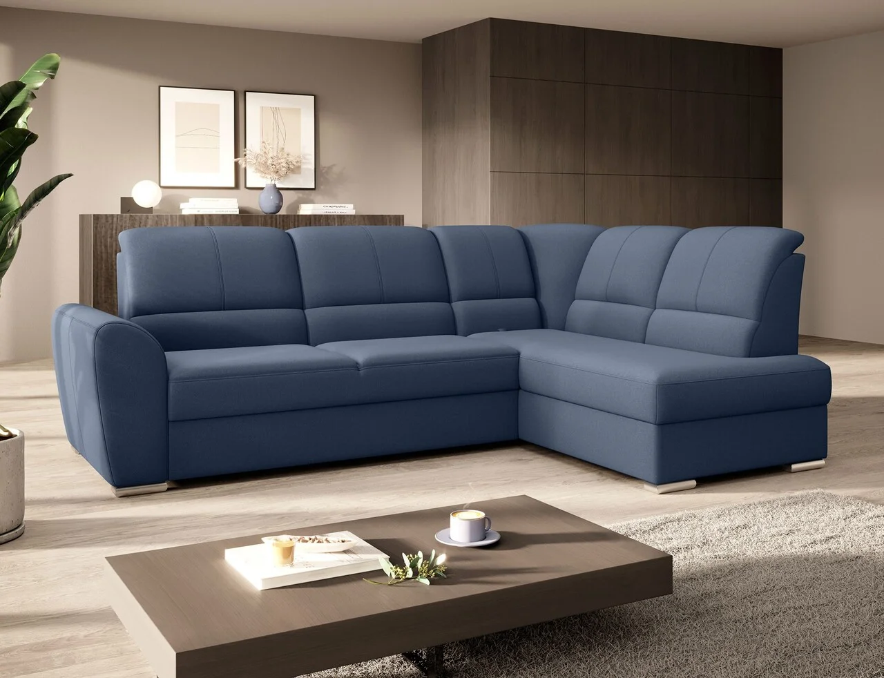 Coltar extensibil dreapta 3 locuri ELTAP, RT-40GO, Siber, 270x186x93 cm, lemn/poliester, albastru inchis Coltar extensibil dreapta 3 locuri ELTAP, RT-40GO, Siber, 270x186x93 cm, lemn/poliester, albastru inchis