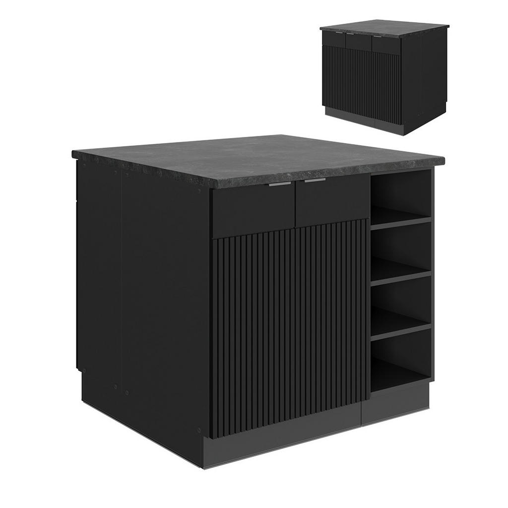 INSULA DE BUCĂTĂRIE Fame-Line dungi negre 90 cm fara blat INSULA DE BUCĂTĂRIE Fame-Line dungi negre 90 cm fara blat