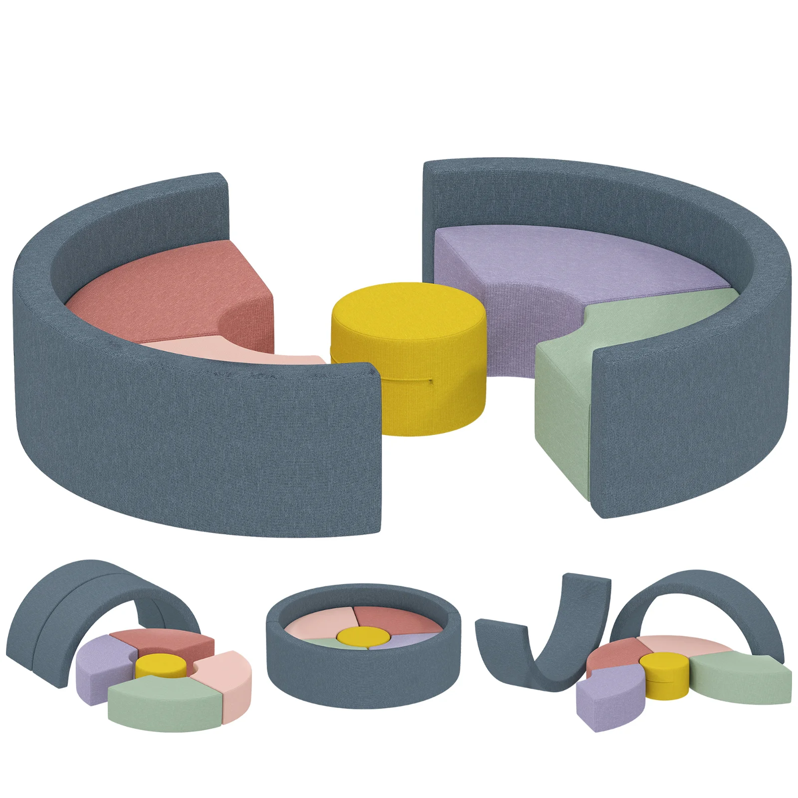 AIYAPLAY Traseu motricitate bebe modul motricitate bebe 7 piese cu husă lavabilă 107 x 107 x 30 cm multicolor | Aosom Romania AIYAPLAY Traseu motricitate bebe modul motricitate bebe 7 piese cu husă lavabilă 107 x 107 x 30 cm multicolor | Aosom Romania