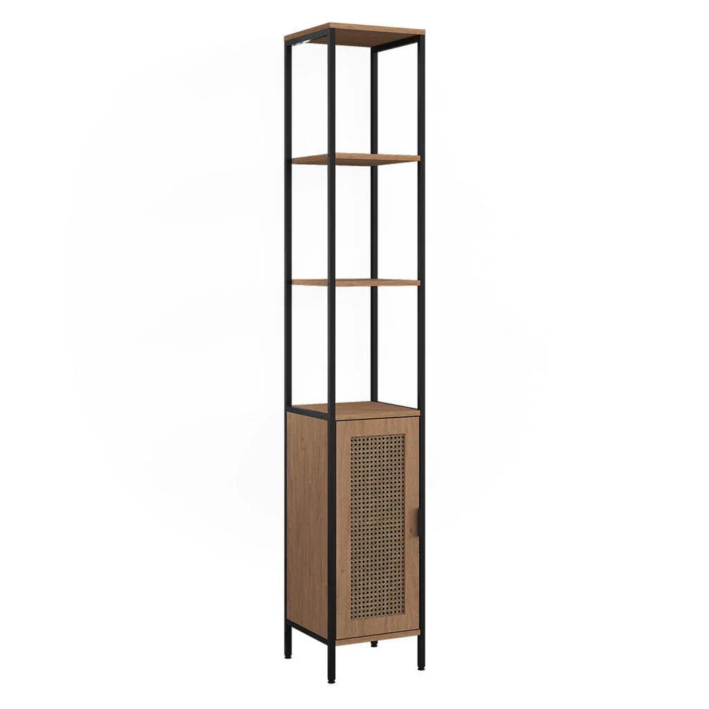 DULAP DE BAIE Linara, stejar/Negru, 30x180 cm DULAP DE BAIE Linara, stejar/Negru, 30x180 cm