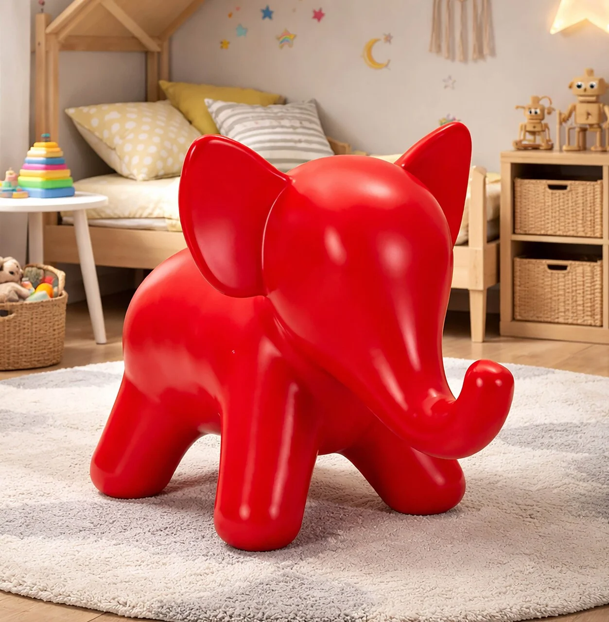 Taburet pentru copii, Mauro Ferretti, Elephant, 86x46x56 cm, utilizare interior / exterior, plastic, rosu Taburet pentru copii, Mauro Ferretti, Elephant, 86x46x56 cm, utilizare interior / exterior, plastic, rosu