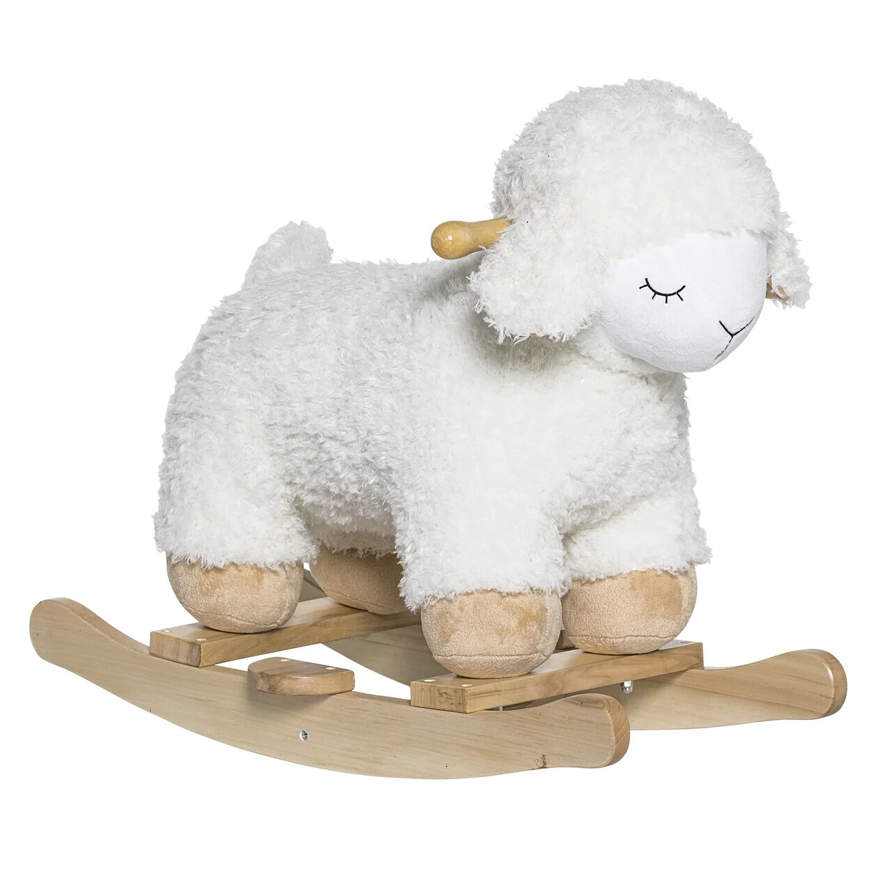 Balansoar pentru copii, Bloomingville, Laasrith, 65x34x48 cm, poliester/lemn de plop, alb Balansoar pentru copii, Bloomingville, Laasrith, 65x34x48 cm, poliester/lemn de plop, alb