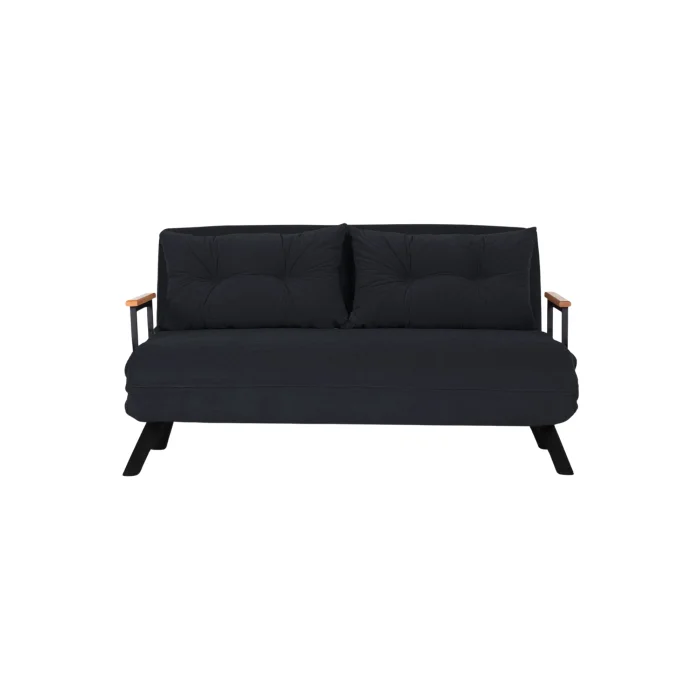 Canapea extensibila SANDO, 2 locuri, negru, 133x78x78 cm