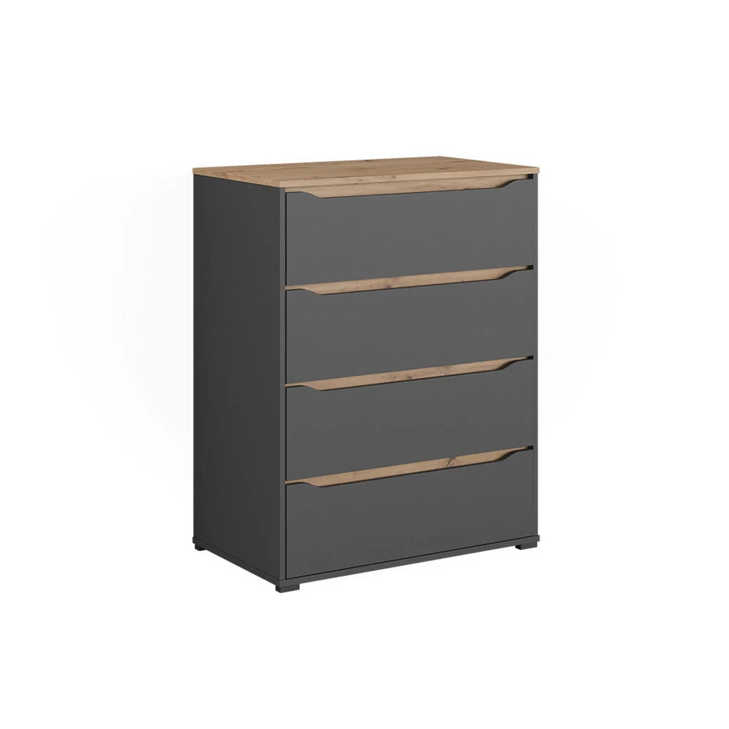COMODA Ruben, antracit/Stejar artizanal, 80x100.7 cm COMODA Ruben, antracit/Stejar artizanal, 80x100.7 cm