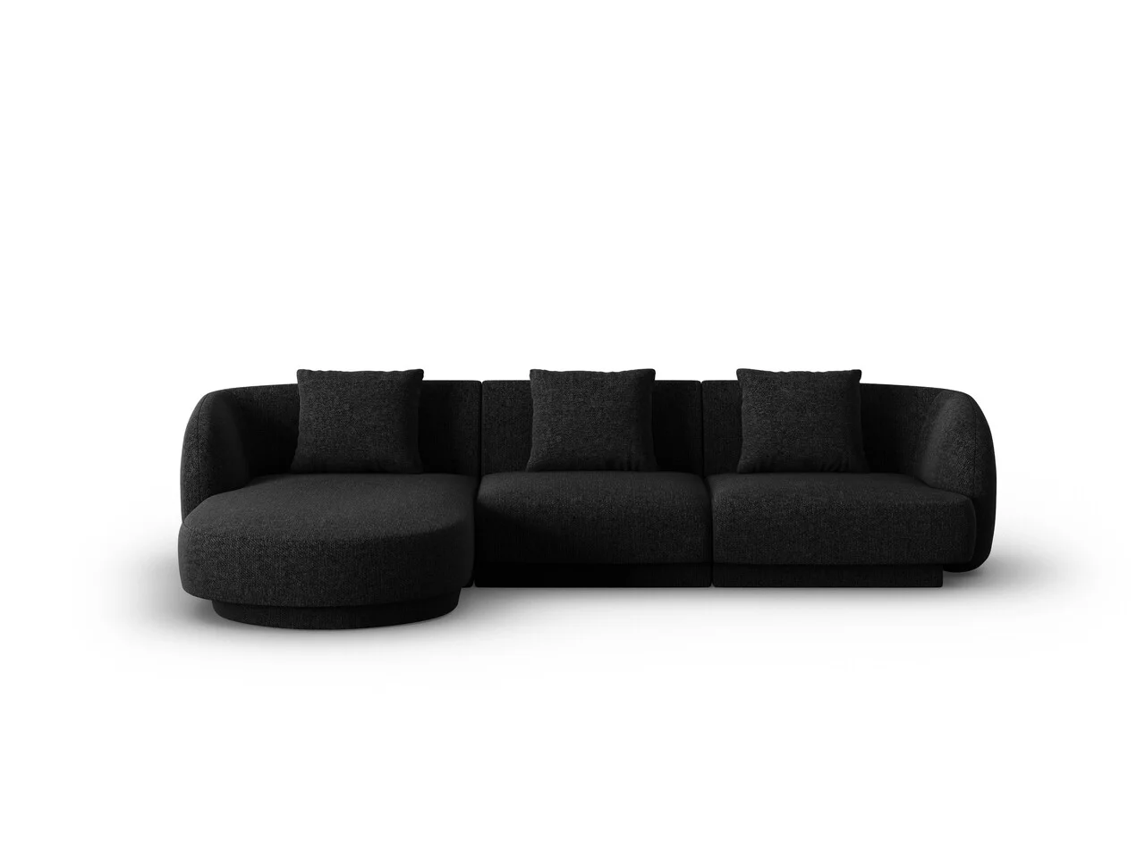 Coltar stanga 4 locuri, Tulum, Cosmopolitan Design, 255x156x70 cm, tesatura chenille, negru Coltar stanga 4 locuri, Tulum, Cosmopolitan Design, 255x156x70 cm, tesatura chenille, negru