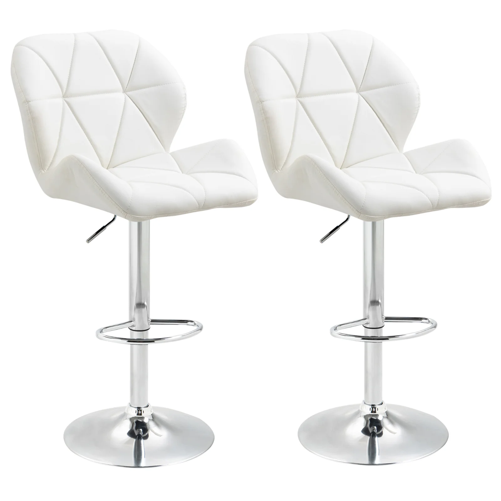HOMCOM Scaun Bar Reglabil Pivotante si Antiderapant, Scaun bar Modern,Sarcina Maxima 120 kg,Elegante și Confortabile,Albe | Aosom Romania HOMCOM Scaun Bar Reglabil Pivotante si Antiderapant, Scaun bar Modern,Sarcina Maxima 120 kg,Elegante și Confortabile,Albe | Aosom Romania