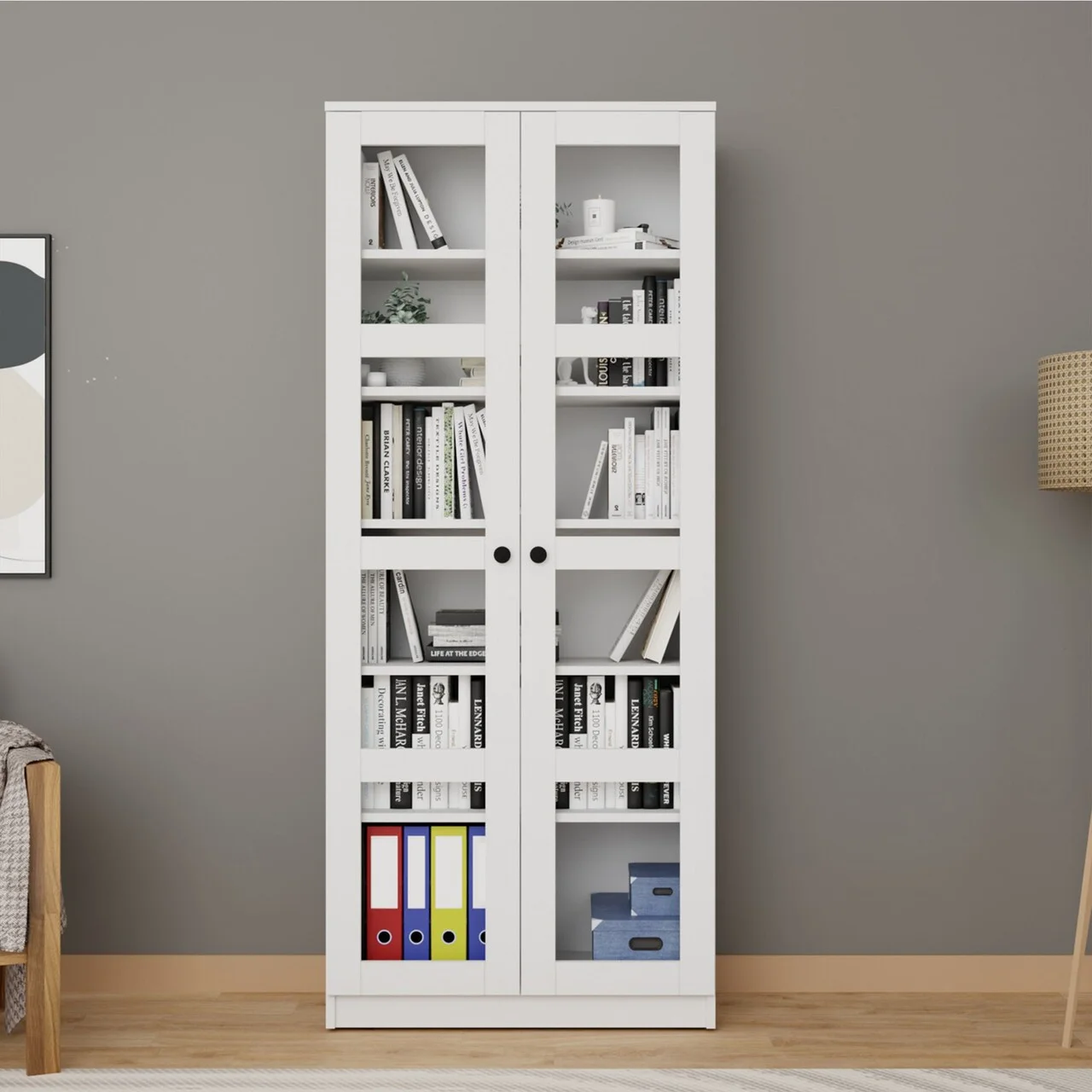 Dulap multifunctional, Hanah Home, Lucas Glass 1600-68, 80x190x37 cm, Alb Dulap multifunctional, Hanah Home, Lucas Glass 1600-68, 80x190x37 cm, Alb