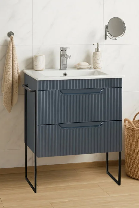 Set Baza front MDF si Lavoar seria 033, cadru metalic, sertare, montata, 60 cm, antracit Set Baza front MDF si Lavoar seria 033, cadru metalic, sertare, montata, 60 cm, antracit