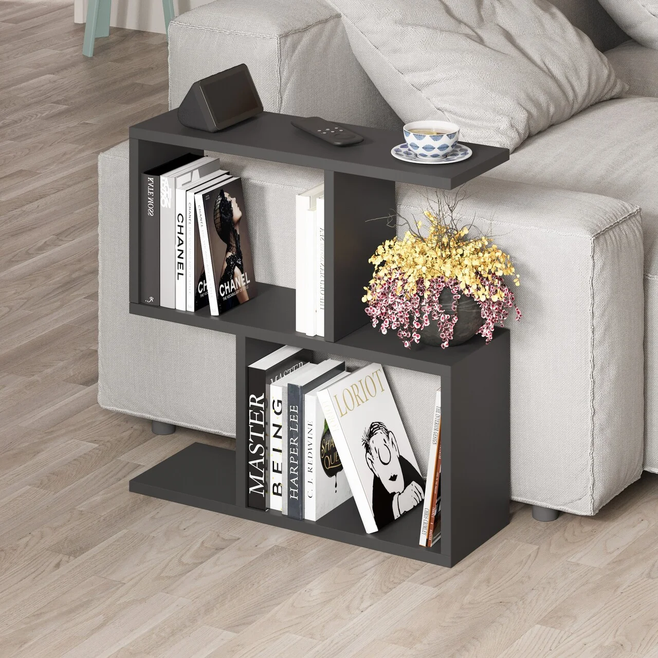 Masuta de cafea, Hanah Home, Homemania, 60x60x20 cm, PAL, Negru mătăsos Masuta de cafea, Hanah Home, Homemania, 60x60x20 cm, PAL, Negru mătăsos