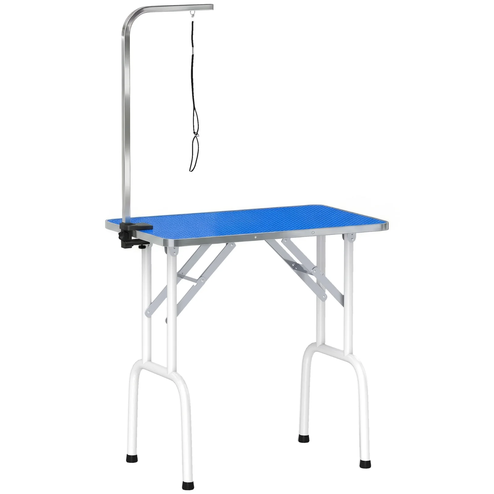 PawHut Masă de toaletare canină pliabilă cu blat antiderapant braț reglabil 81x48,5x80 cm Albastru | Aosom Romania PawHut Masă de toaletare canină pliabilă cu blat antiderapant braț reglabil 81x48,5x80 cm Albastru | Aosom Romania