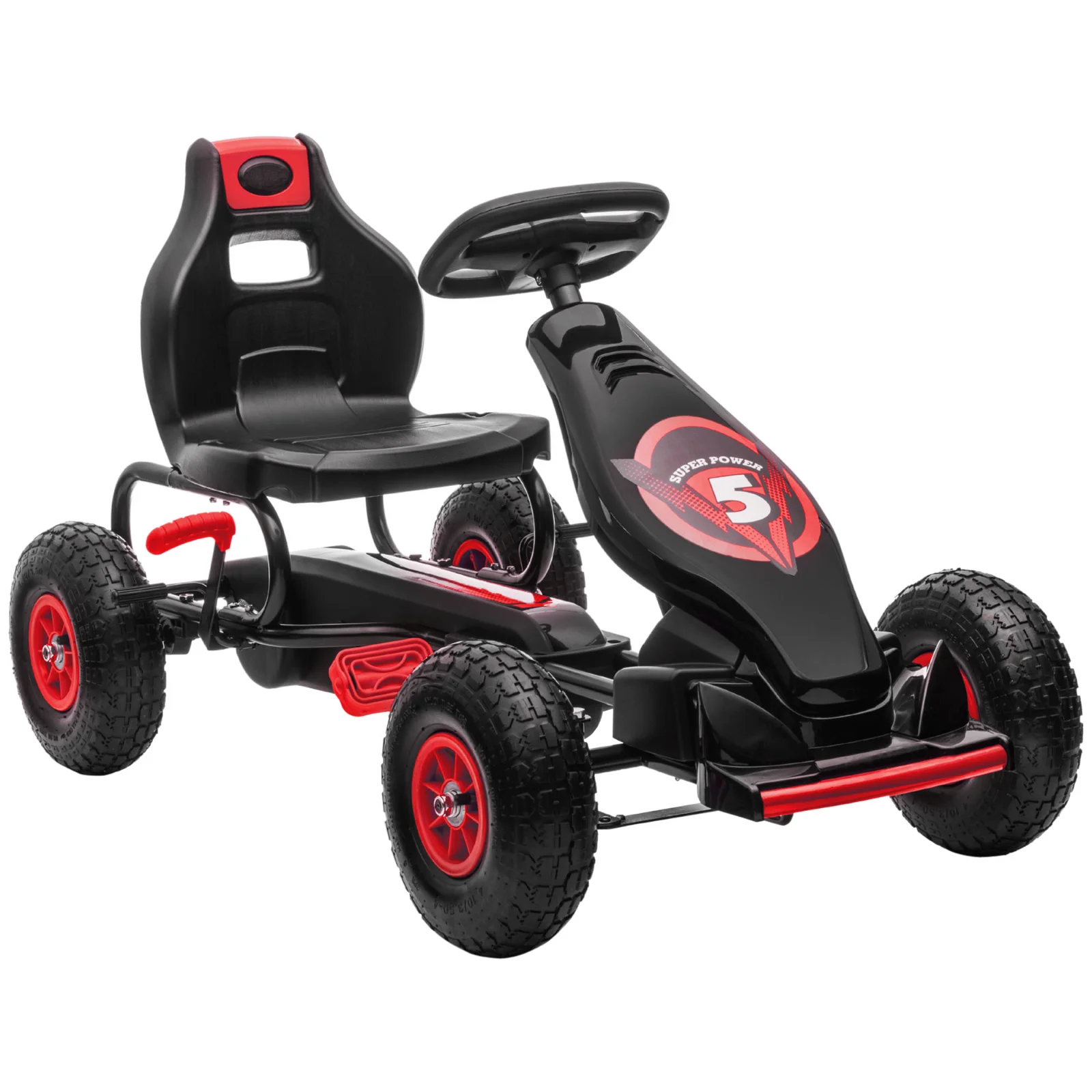 HOMCOM Go Kart pentru Copii 5-12 Ani, cu Pedale, Scaun Ajustabil și Cauciucuri Gonflabile, Frână de Mână și Amortizare Socuri Roșu | Aosom România HOMCOM Go Kart pentru Copii 5-12 Ani, cu Pedale, Scaun Ajustabil și Cauciucuri Gonflabile, Frână de Mână și Amortizare Socuri Roșu | Aosom România