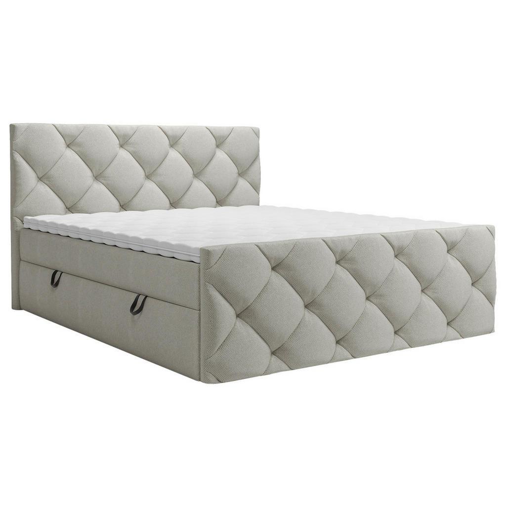 Pat Tip Boxspring Fără Arcuri, 180/200 cm, gri deschis Pat Tip Boxspring Fără Arcuri, 180/200 cm, gri deschis