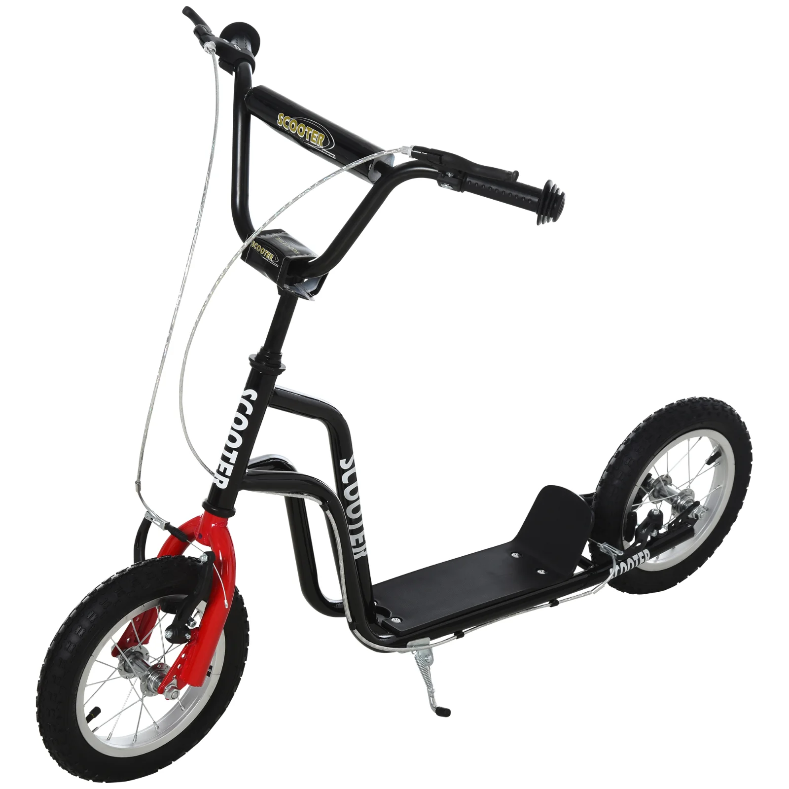 HOMCOM Trotinetă Copii Ghidon Reglabil Scooter Trotinetă Urbană Copii Kickboard cu Roți Gonflabile de 12 Inch pentru Copii de la 5 Ani Negru 120 x 58 x 75-80 cm | Aosom Romania HOMCOM Trotinetă Copii Ghidon Reglabil Scooter Trotinetă Urbană Copii Kickboard cu Roți Gonflabile de 12 Inch pentru Copii de la 5 Ani Negru 120 x 58 x 75-80 cm | Aosom Romania