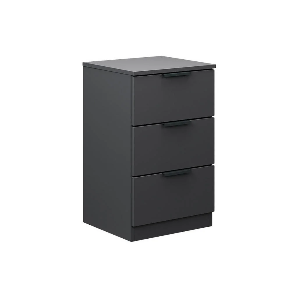NOPTIERA Fino Negru 37.6x61.8 cm cu 3 sertare NOPTIERA Fino Negru 37.6x61.8 cm cu 3 sertare