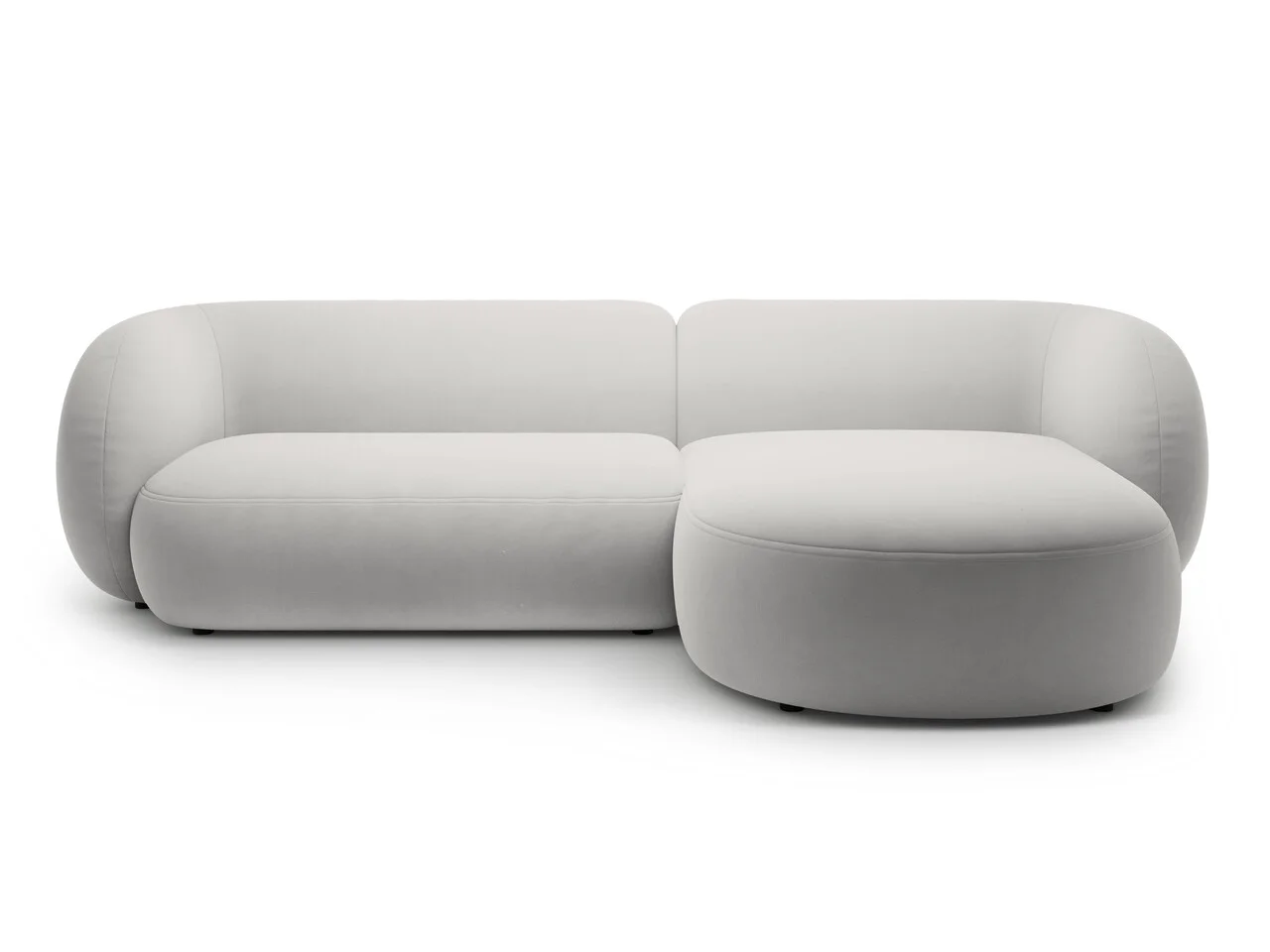Coltar dreapta 3 locuri, Kate, Micadoni Home, 285x176x76 cm, catifea, gri deschis Coltar dreapta 3 locuri, Kate, Micadoni Home, 285x176x76 cm, catifea, gri deschis