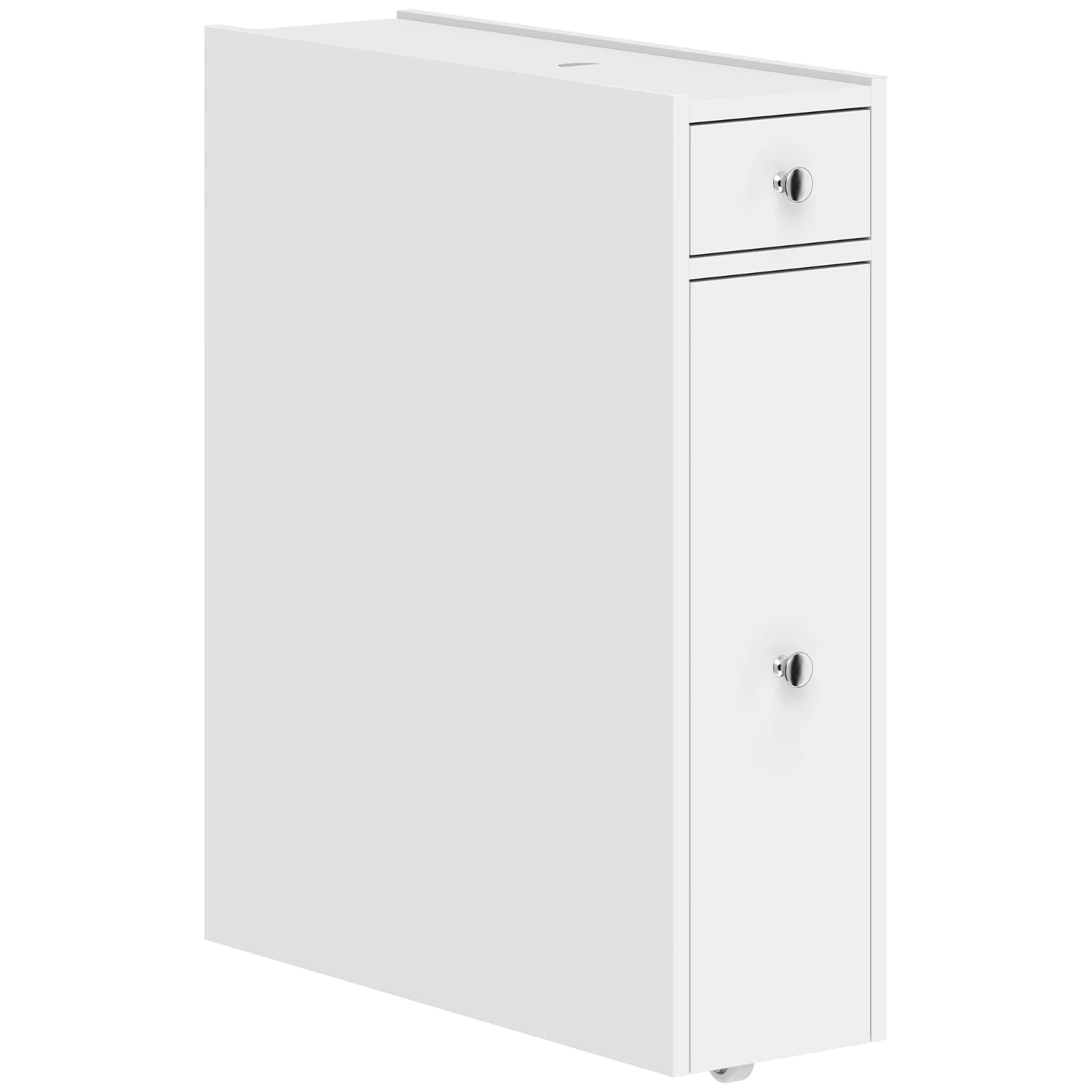 HOMCOM Dulap Baie Slim cu 2 Sertare și Compartiment Deschis, 16x48x58 cm, Alb | Aosom Romania HOMCOM Dulap Baie Slim cu 2 Sertare și Compartiment Deschis, 16x48x58 cm, Alb | Aosom Romania