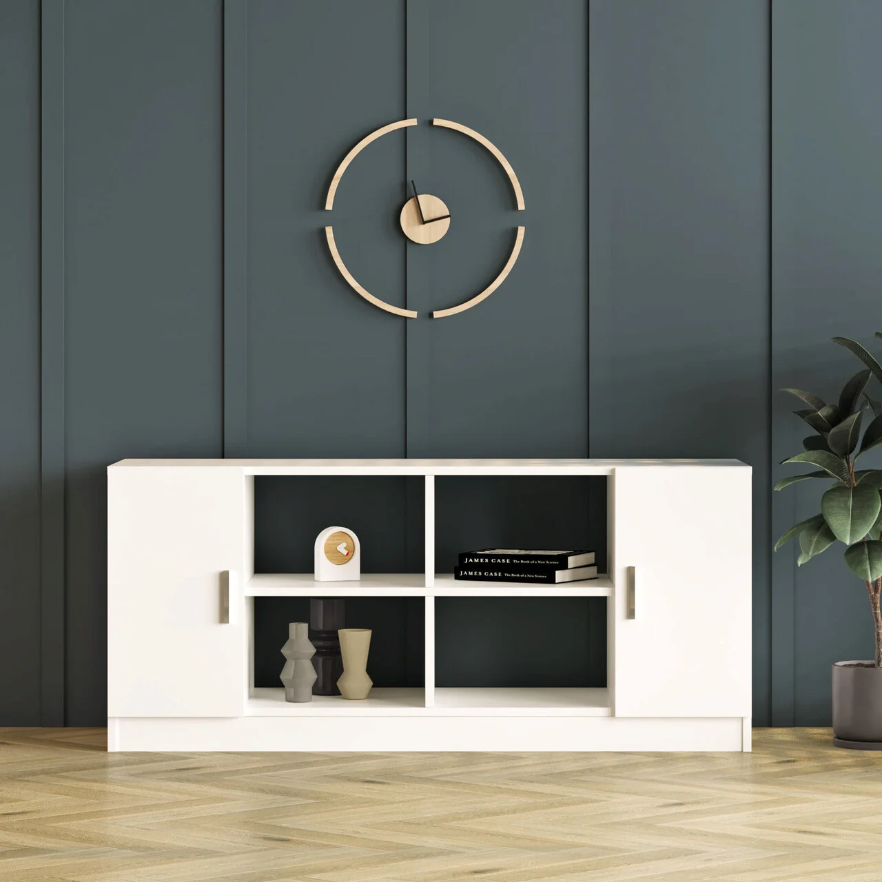 Dulap multifunctional, Hanah Home, Vo6-W, 139.8x61.8x46.3 cm, Alb Dulap multifunctional, Hanah Home, Vo6-W, 139.8x61.8x46.3 cm, Alb