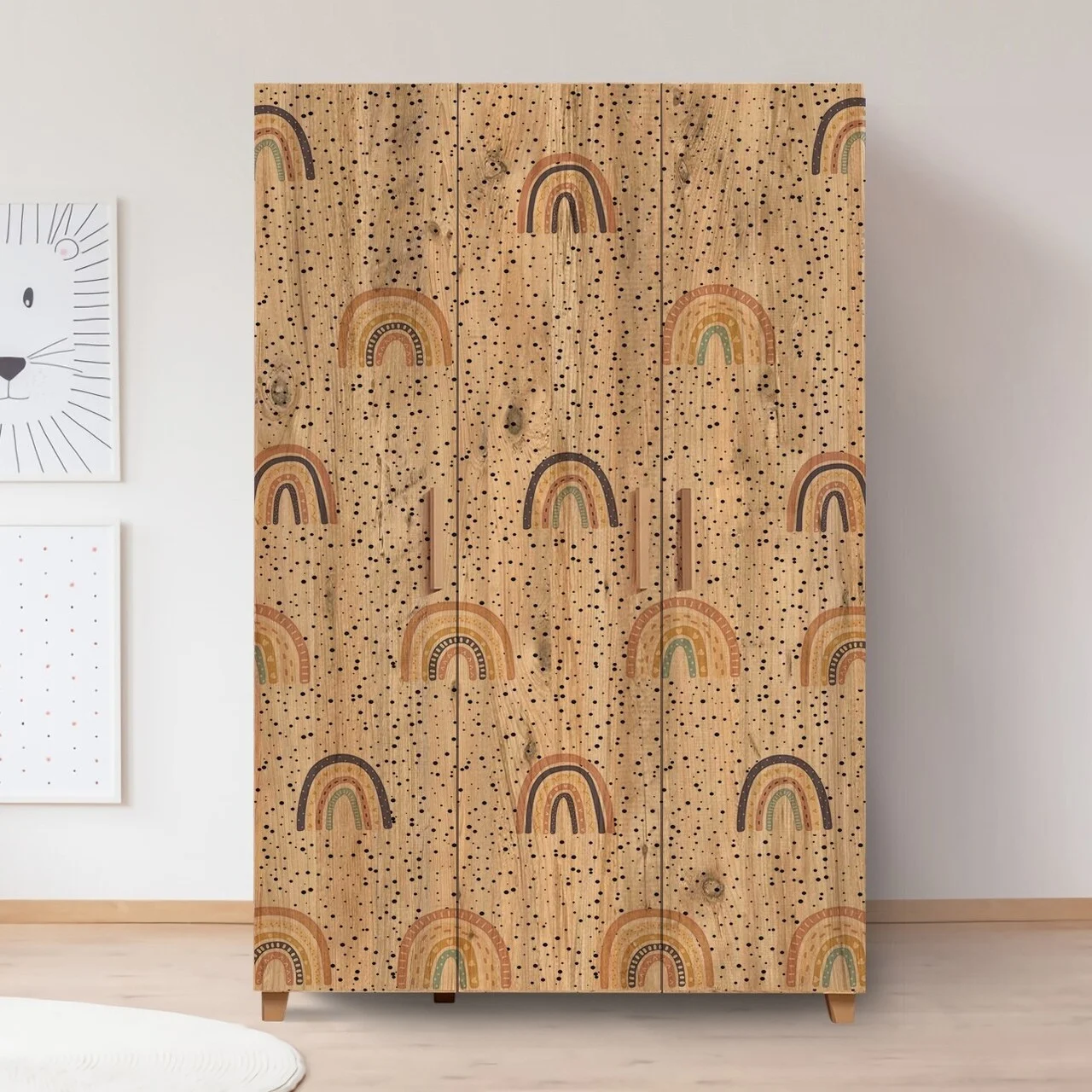 Dulap pentru haine, Vella, Leva Rainbow, 120 x 189 x 48 cm, pal melaminat, multicolor Dulap pentru haine, Vella, Leva Rainbow, 120 x 189 x 48 cm, pal melaminat, multicolor
