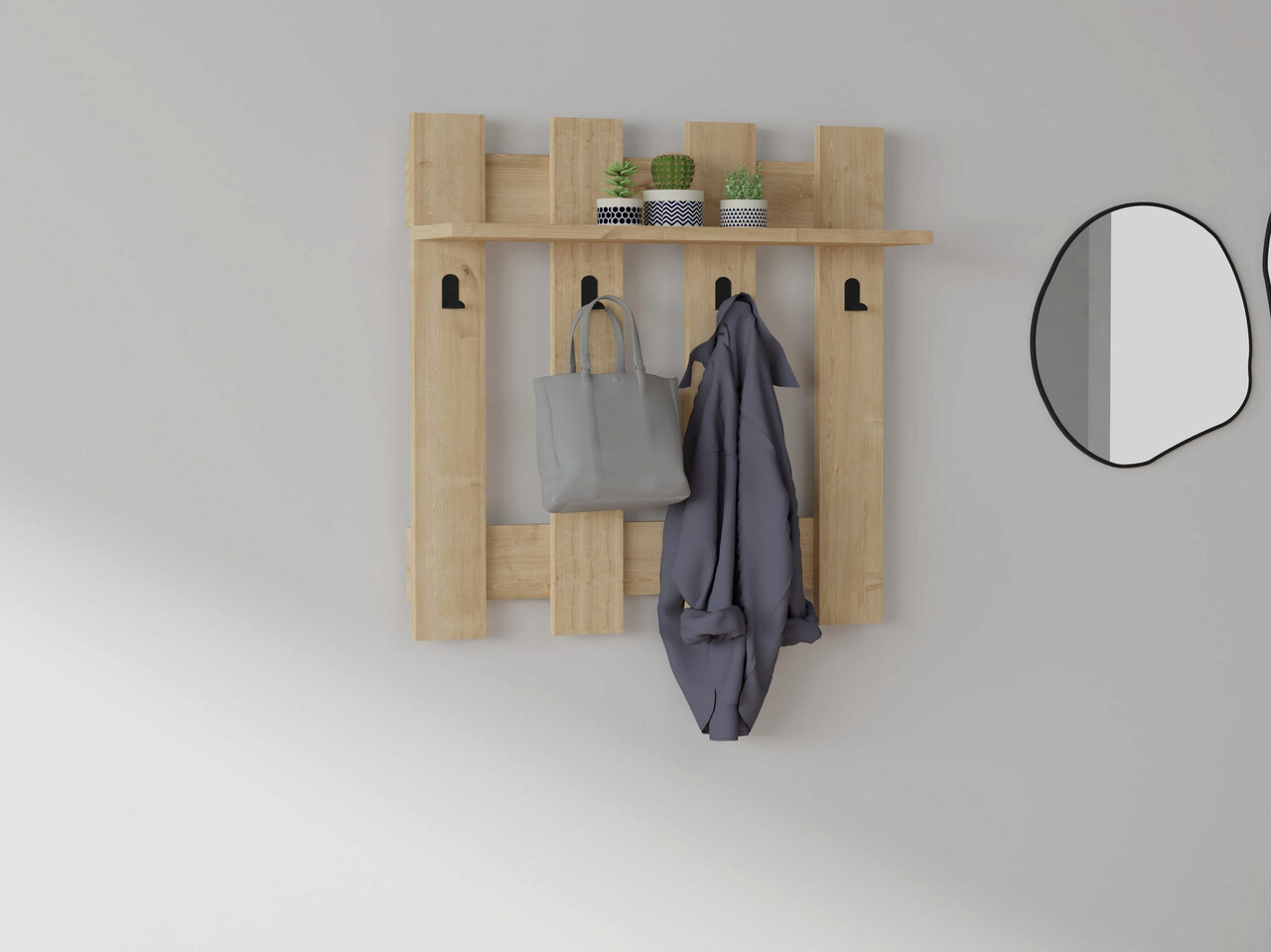 Cuier de perete, Hanah Home, Carina, 70x70x18 cm, Maro Cuier de perete, Hanah Home, Carina, 70x70x18 cm, Maro