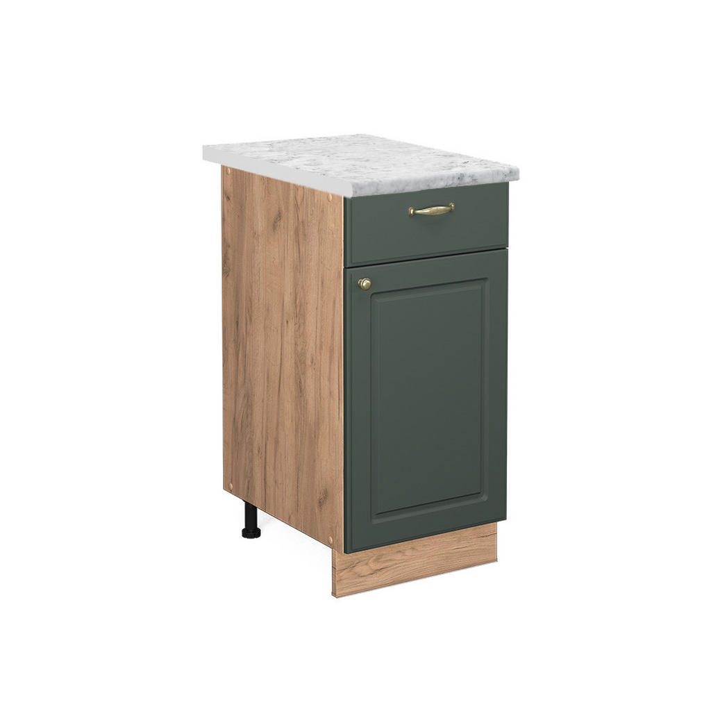 DULAP DE BAZĂ DE BUCĂTĂRIE Fame-Line Casă de țară verde și aurie 40 cm , AP Marmură DULAP DE BAZĂ DE BUCĂTĂRIE Fame-Line Casă de țară verde și aurie 40 cm , AP Marmură