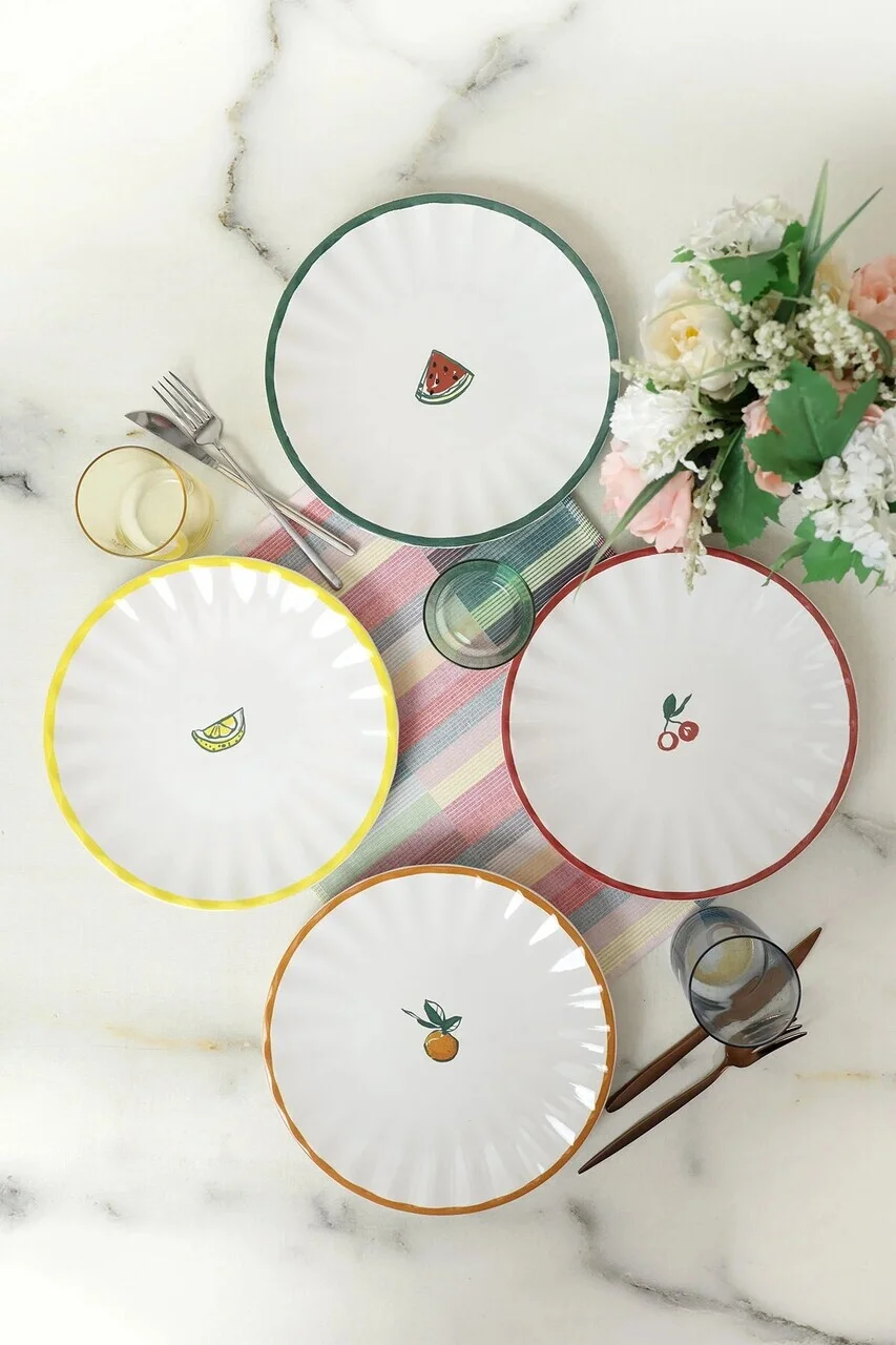 Set platouri servire, Hermia, 275KRM2618, Dimensiune: 27 cm (4 bucăți), Alb Set platouri servire, Hermia, 275KRM2618, Dimensiune: 27 cm (4 bucăți), Alb