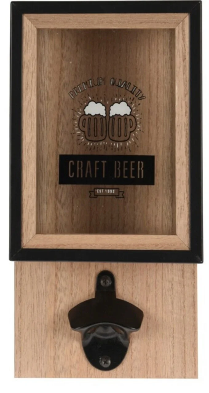 Desfacator si cutie pentru depozitare capace Craft Beer, 15.3x8.3x30 cm, lemn Desfacator si cutie pentru depozitare capace Craft Beer, 15.3x8.3x30 cm, lemn