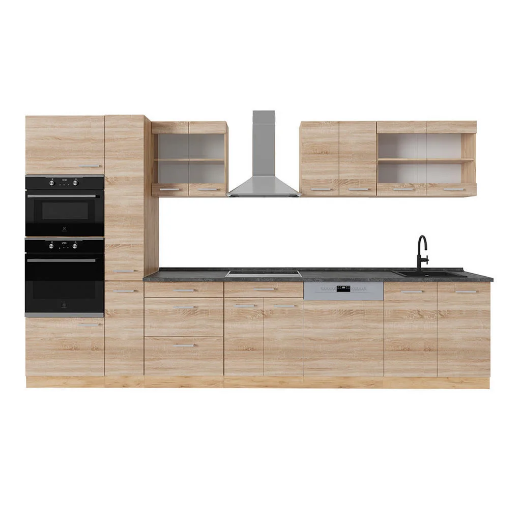 KITCHENETTE R-Line Stejar Sonoma/Goldkraft 350 cm , AP Antracit KITCHENETTE R-Line Stejar Sonoma/Goldkraft 350 cm , AP Antracit