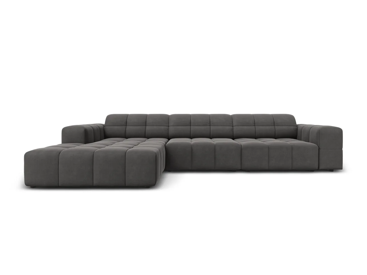 Coltar stanga 4 locuri, Jennifer-51, Micadoni Home, 284x166x70 cm, catifea, gri Coltar stanga 4 locuri, Jennifer-51, Micadoni Home, 284x166x70 cm, catifea, gri