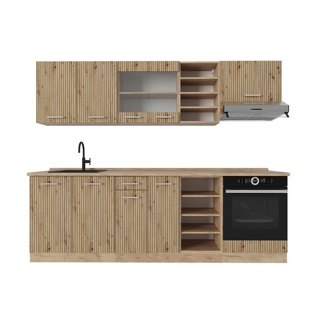 KITCHENETTE R-Line Stejar artizanal/stejar Goldkraft 240 cm , AP Stejar KITCHENETTE R-Line Stejar artizanal/stejar Goldkraft 240 cm , AP Stejar