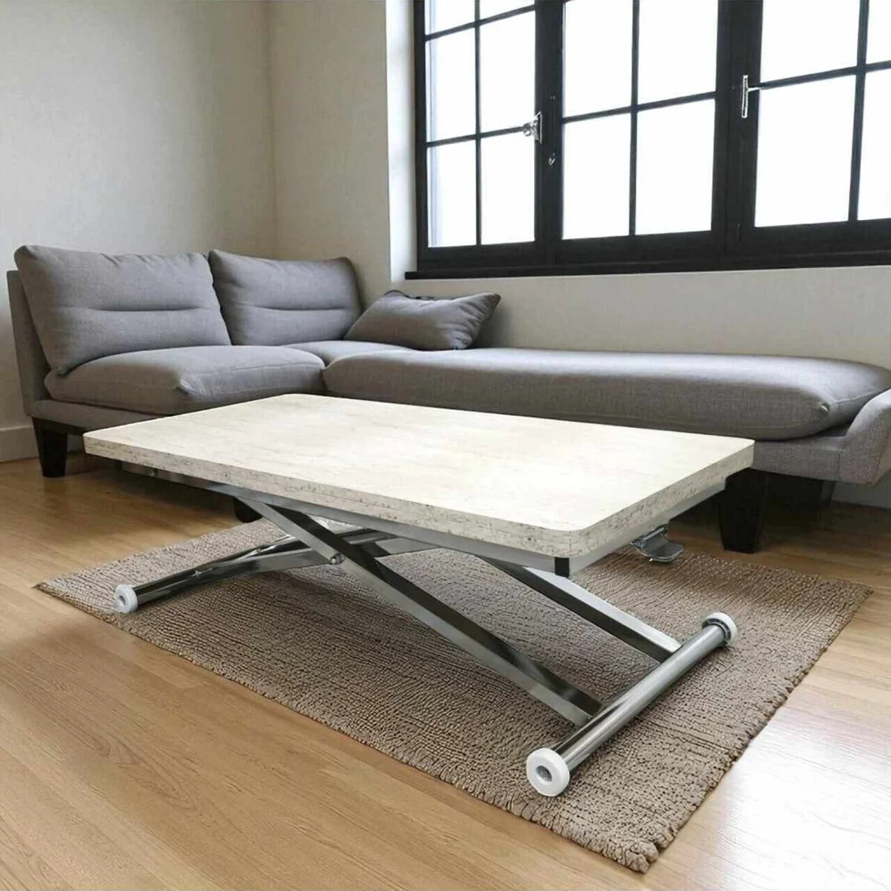 Masuta de cafea, Hanah Home, Home Ext, MDF, Travertin / Crom Masuta de cafea, Hanah Home, Home Ext, MDF, Travertin / Crom