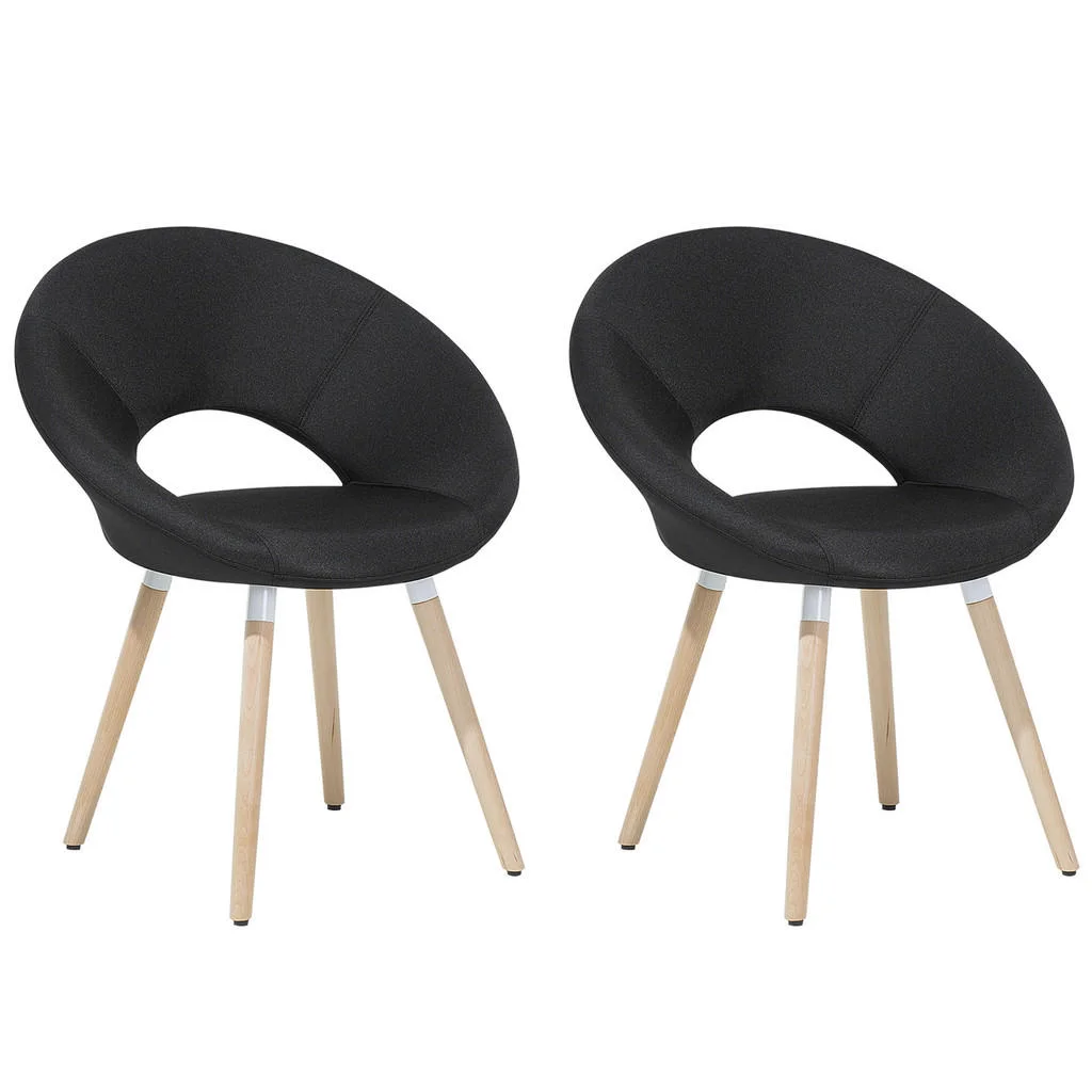SCAUN DE BUCĂTĂRIE set de 2 tapițerie negru Roslyn SCAUN DE BUCĂTĂRIE set de 2 tapițerie negru Roslyn