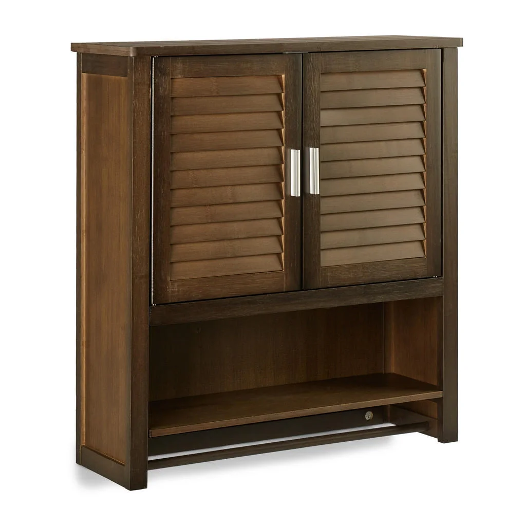 DULAP Maro închis bambus uși cu lamele 66x62x20 cm suspendat DULAP Maro închis bambus uși cu lamele 66x62x20 cm suspendat