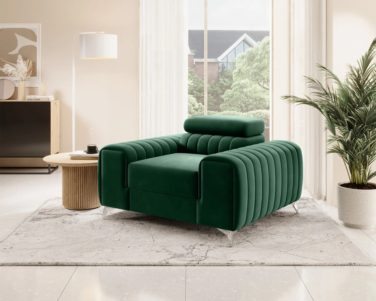 Fotoliu, ELTAP, AR-LAU-35LU, Laurence, 125x97x105 cm, lemn/poliester, verde inchis Fotoliu, ELTAP, AR-LAU-35LU, Laurence, 125x97x105 cm, lemn/poliester, verde inchis