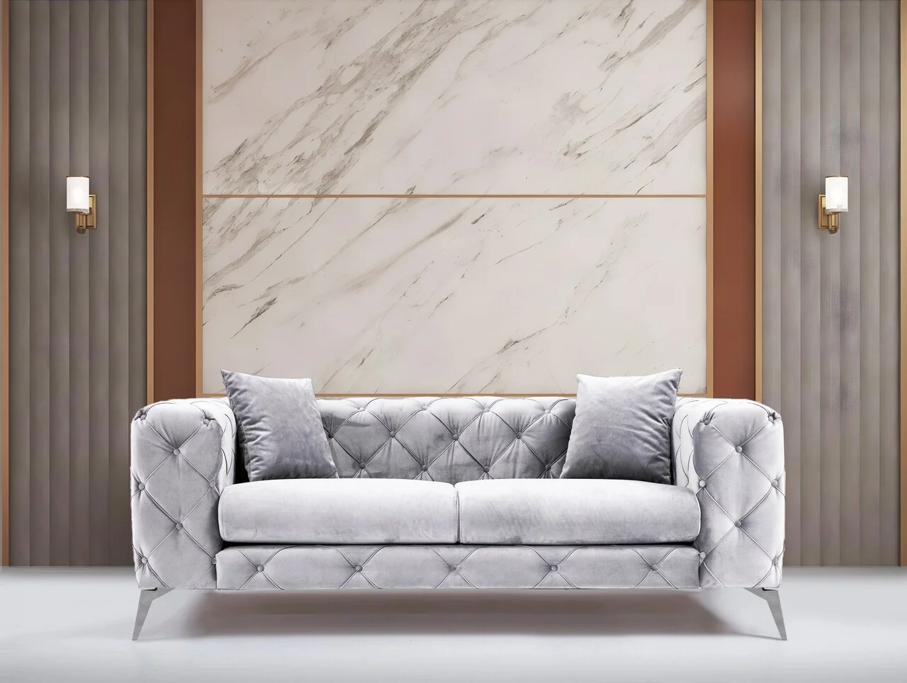 Canapea 2 locuri, Atelier del Sofa, 569HLN1104, Gri deschis Canapea 2 locuri, Atelier del Sofa, 569HLN1104, Gri deschis