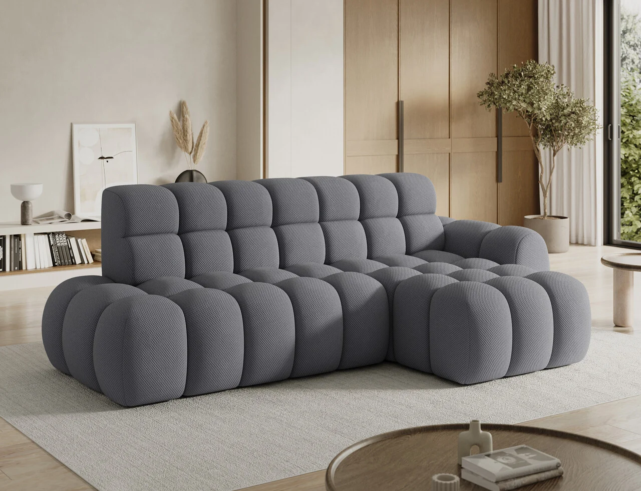 Coltar extensibil dreapta 3 locuri ELTAP, Ceedro, 283x165x98 cm, lemn/poliester, gri inchis Coltar extensibil dreapta 3 locuri ELTAP, Ceedro, 283x165x98 cm, lemn/poliester, gri inchis
