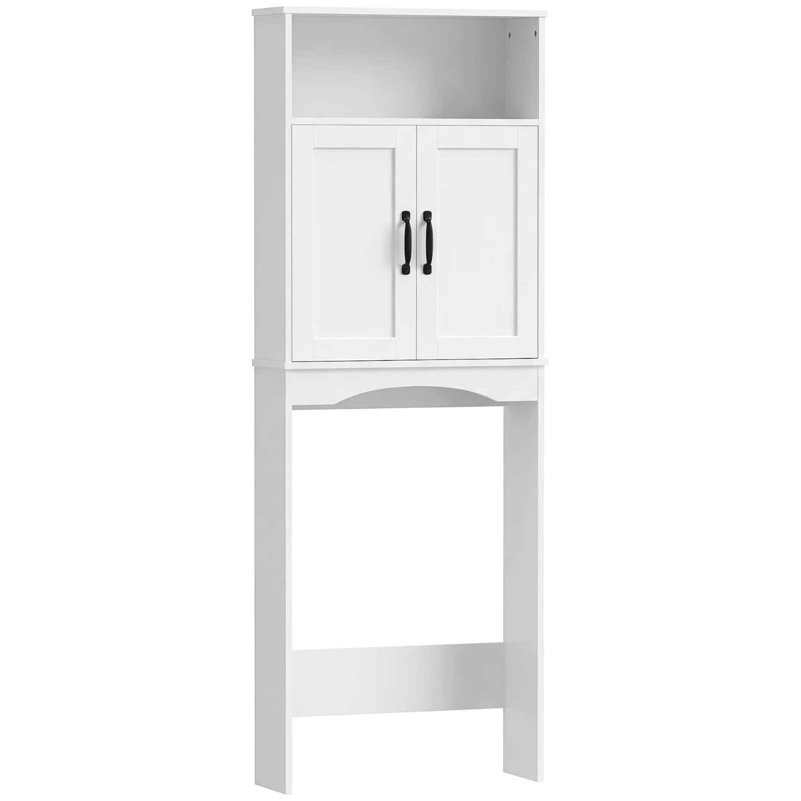 HOMCOM Dulap peste WC Mobilier de baie cu 2 uși cu închidere silențioasă Raft deschis 64x21x173,5 cm Alb | Aosom Romania HOMCOM Dulap peste WC Mobilier de baie cu 2 uși cu închidere silențioasă Raft deschis 64x21x173,5 cm Alb | Aosom Romania