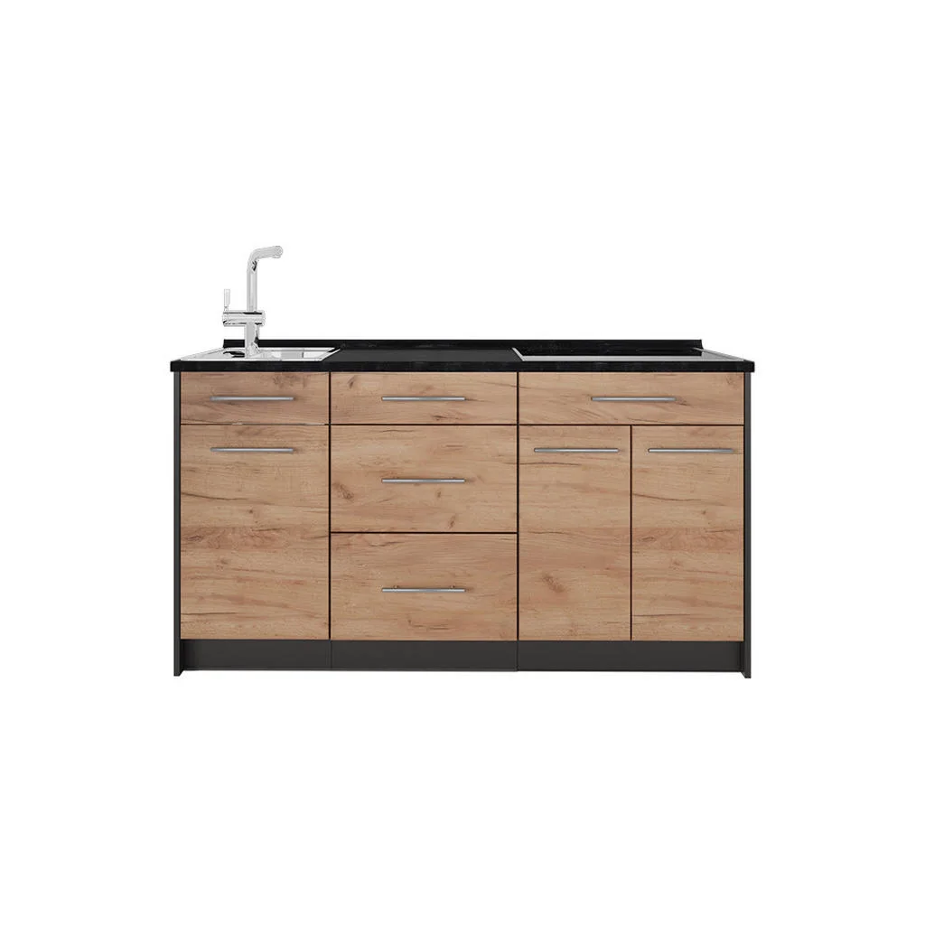 BLOC BUCATARIE Fame-Line, Stejar auriu/antracit, 150 cm fara blat BLOC BUCATARIE Fame-Line, Stejar auriu/antracit, 150 cm fara blat