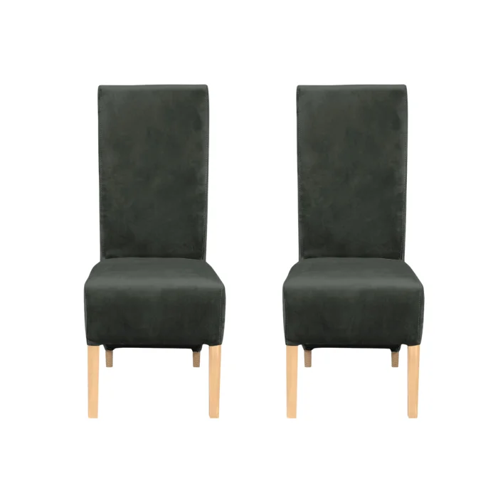 Set 2 scaune living VANESSA, picioare lemn natur, stofa gri inchis, 47x60x110 cm Set 2 scaune living VANESSA, picioare lemn natur, stofa gri inchis, 47x60x110 cm